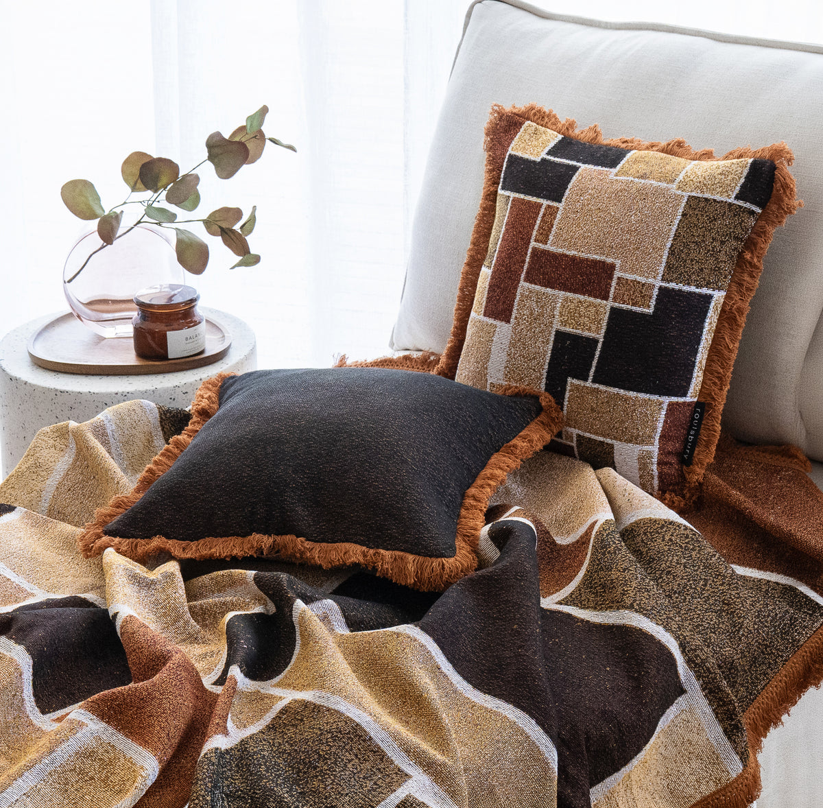 Milano Woven Cushion Cover - Reversible